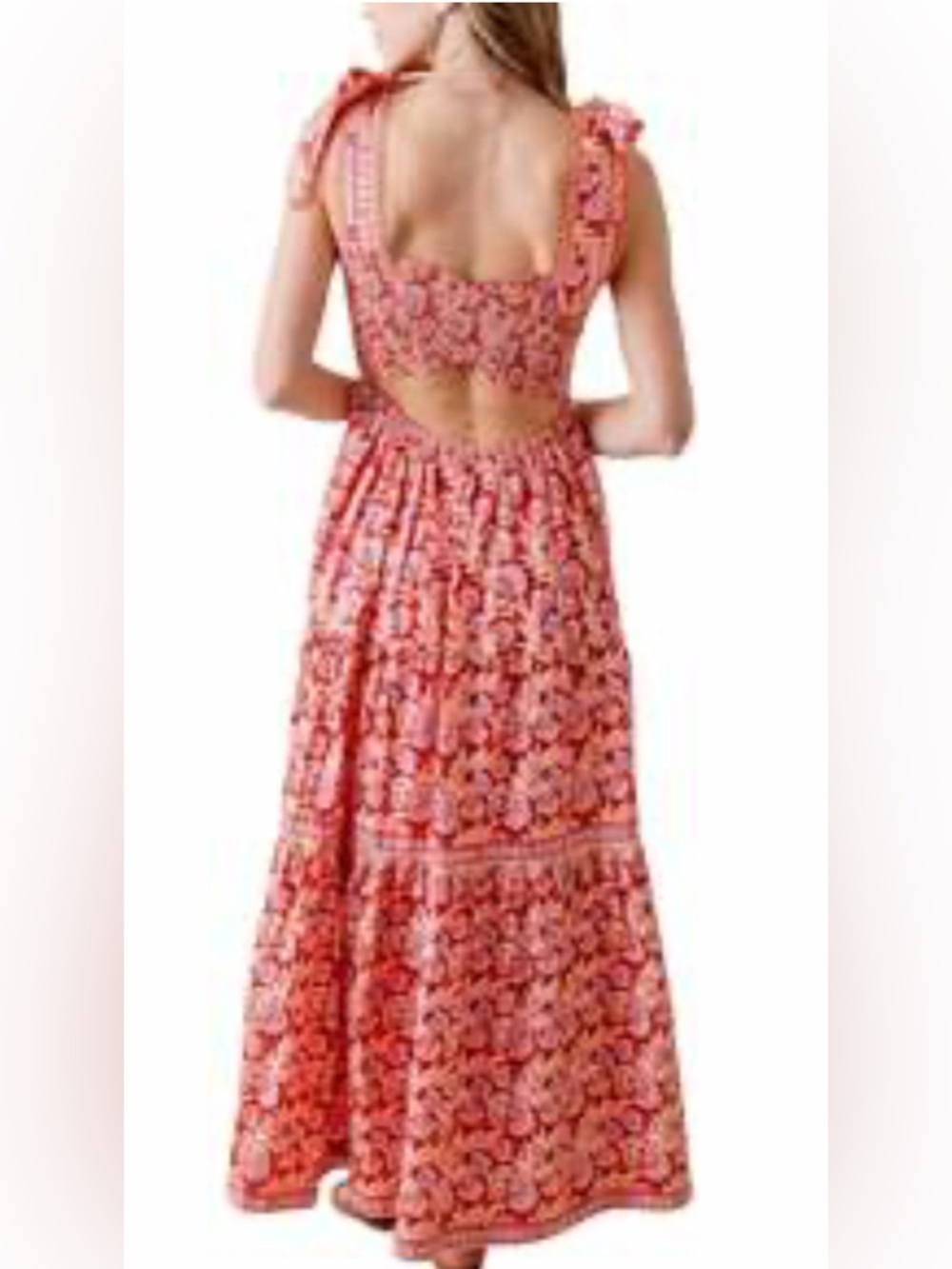 Omika Coral and Yellow Floral Dress